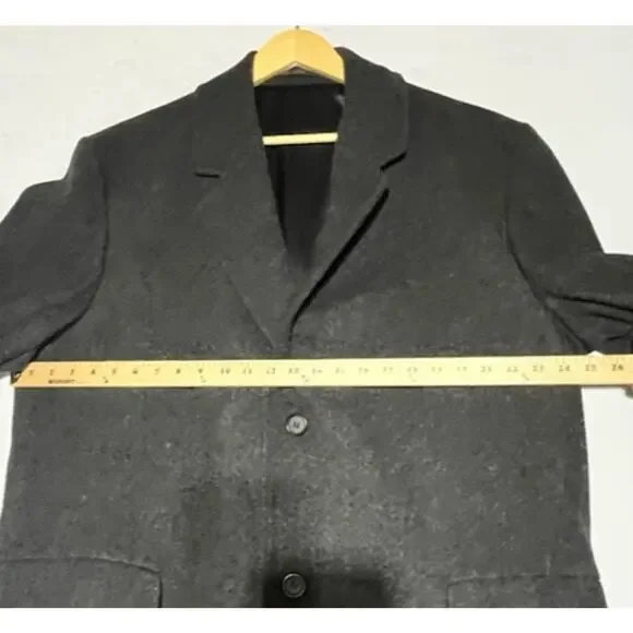 London Fog Wool Dress Overcoat Mens 46 Long Dark Gray Business Classic USA